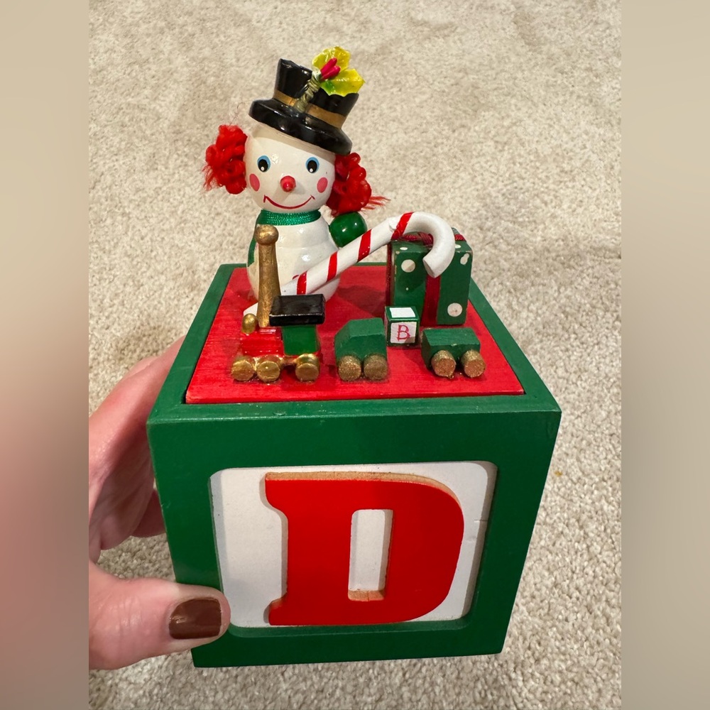 Vintage Christmas snowman Block functional box Decor